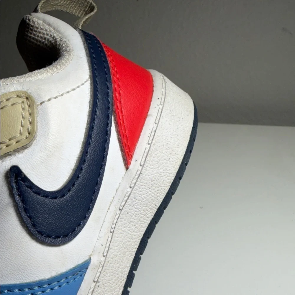 Nike Kids Blue and White Sneakers with Tan Accents